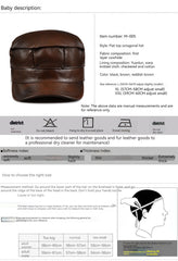 Autumn And Winter Men's Genuine Leather Octagonal Cap