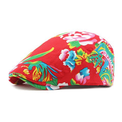Northeast Fabric Hat Female British Retro Beret Personalized Ethnic Style