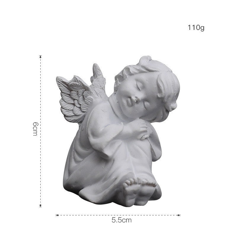 European Pure White Flower Fairy Angel Ornament Resin