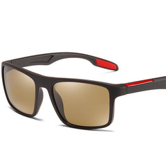 Polarized sunglasses men driving sunglasses outdoor sports glasses with stylish black and red frame.