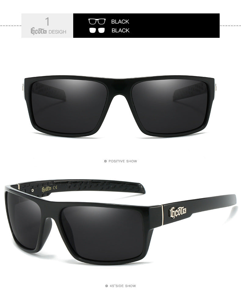 Hip Hop Fashion West Coast Polarized Sunglasses in black, perfect for travel, riding, and parties.