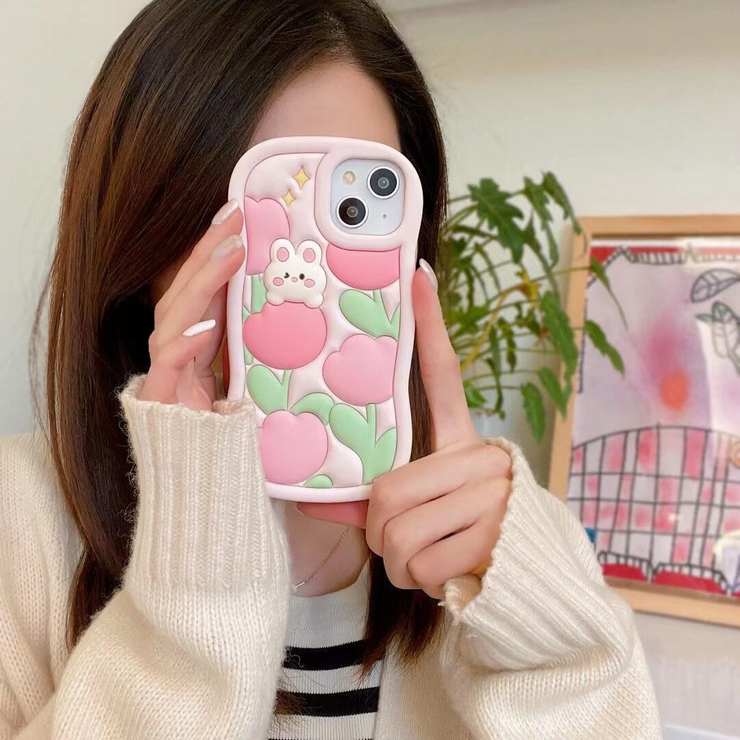 Fashion 3D Tulip Lying Bunny Phone Case