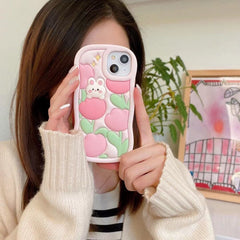 Fashion 3D Tulip Lying Bunny Phone Case