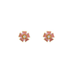 Flower Stud Earrings For Women Sterling Silver Needle