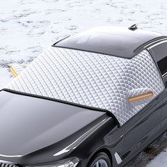 Car Dustproof Sunshade Cover Clothing on a car, featuring a thick quilted design for protection against dust and weather.