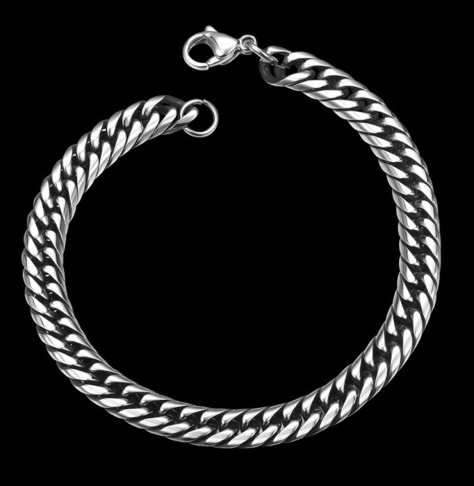 Titanium steel bracelet showcasing a geometric design, ideal fashion jewellery for men, perfect for Christmas gifts.
