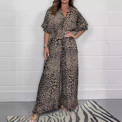 Women's Fashion Leopard Print Casual Jumpsuit