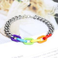 Stainless Steel Rainbow Gay Bracelet