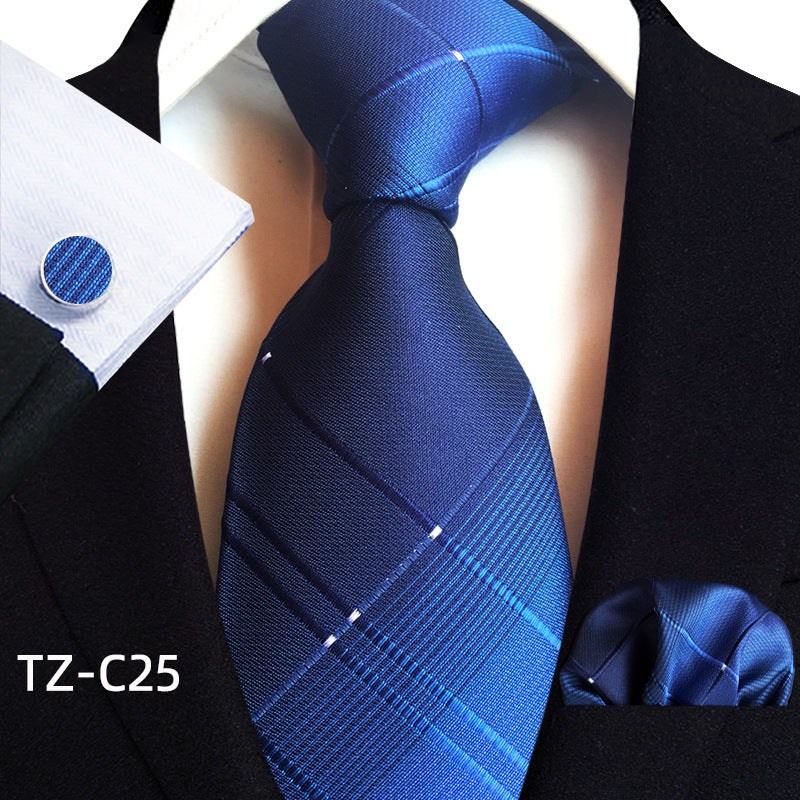 Waist Flower Men's Tie Pocket Towel Cuffs Three Piece Suit