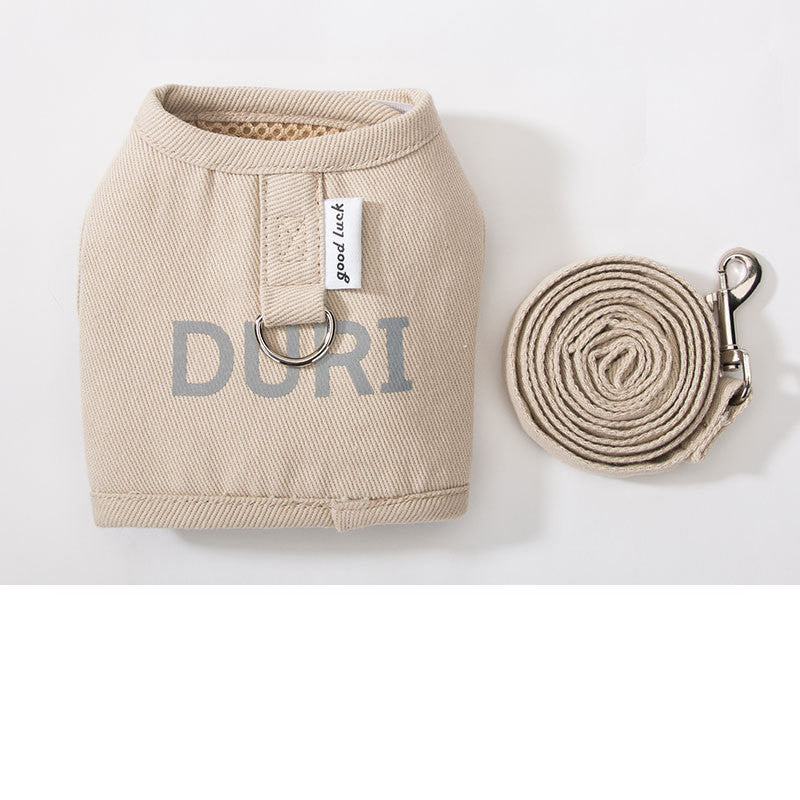 New Dog Harness And Leash Set Woven Fabric Cat And Puppy Vest Harness Leads To Small Medium-Sized Dogs Traction In Pet Clothes