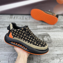 Men's Shoes Thick Sole Slip-on Fleece Printed