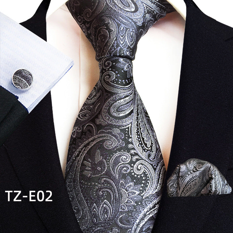 Waist Flower Men's Tie Pocket Towel Cuffs Three Piece Suit