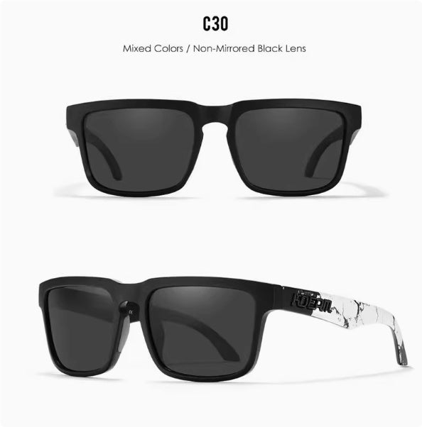 Men And Women Dazzling Color Polarized Sunglasses in mixed colors with non-mirrored black lens.