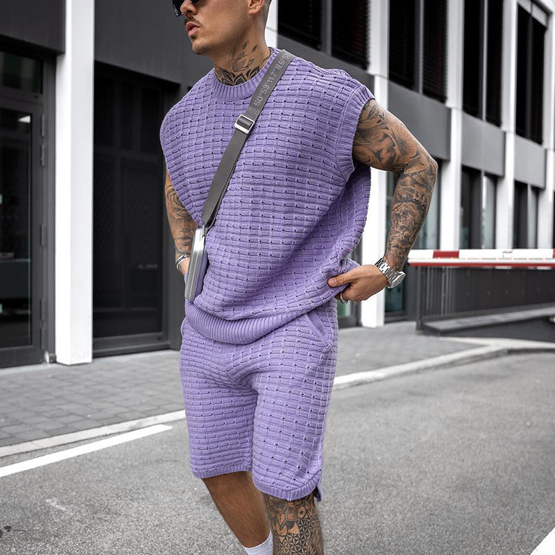 Summer Menswear Sports Casual Short-sleeved Shorts Suit