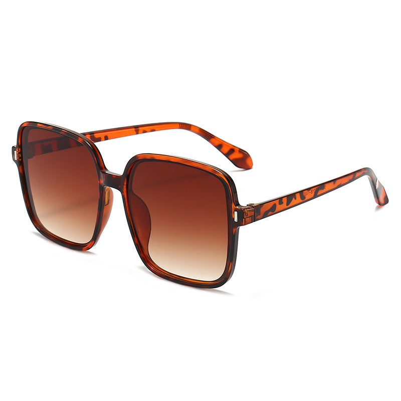 Men And Women With Fashion Simple Sunglasses in tortoiseshell frame with gradual tea film.
