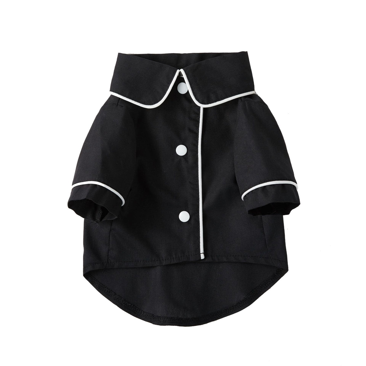Pet Pajamas Dog Pajamas Small Dog Cat Clothing in black with white trim, stylish and comfortable pet outfit.
