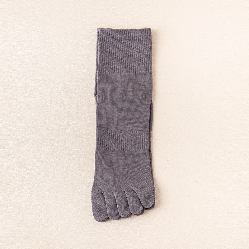 Sweat Absorbing Japanese Solid Five Toe Socks in gray color designed for sweat absorption and deodorization