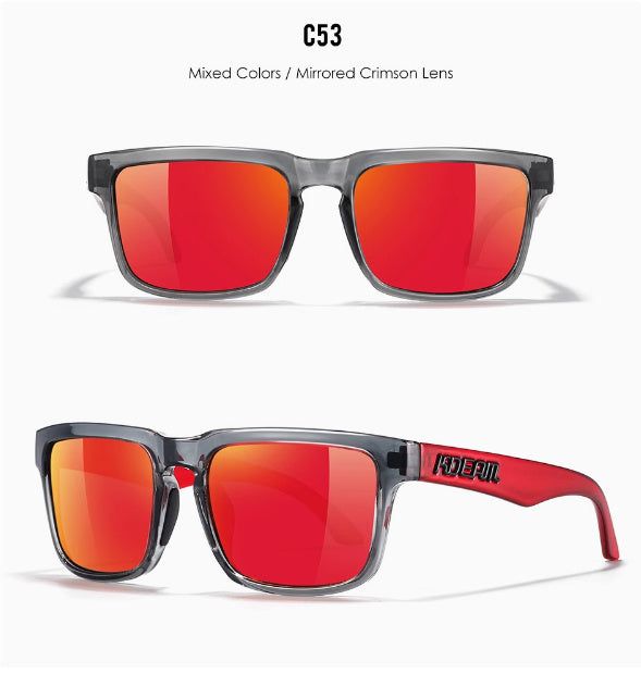 Men And Women Dazzling Color Polarized Sunglasses in mixed colors with mirrored crimson lenses
