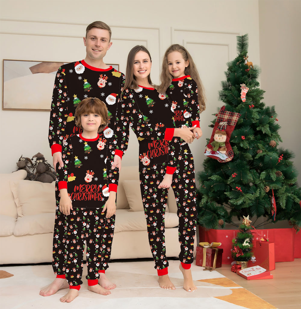 Family Christmas Matching Pajamas Set Christmas Pajamas For Family Christmas PJS Xmas Sleepwear on a festive holiday background.