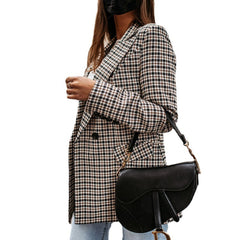 Fashion Plaid Printed Temperament Suit Women
