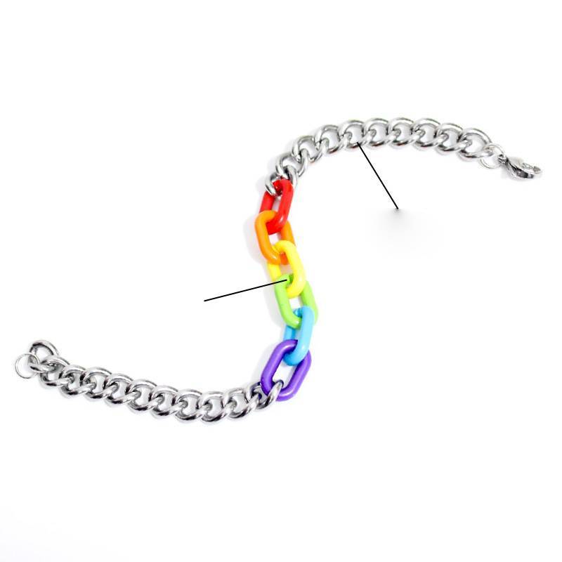 Stainless Steel Rainbow Gay Bracelet