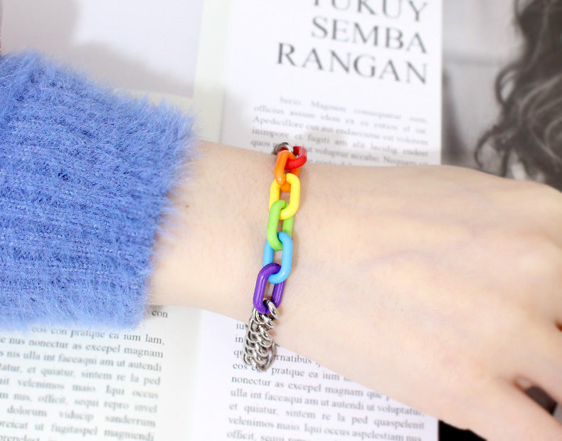 Stainless Steel Rainbow Gay Bracelet