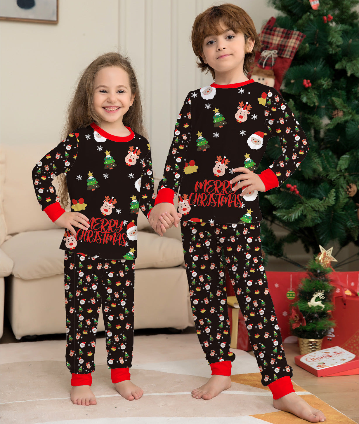 Family Christmas Matching Pajamas Set Christmas Pajamas For Family Christmas PJS Xmas Sleepwear for kids.