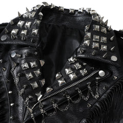 Black Street Hipster Jacket Slim Fit European And American Motorcycle Suit