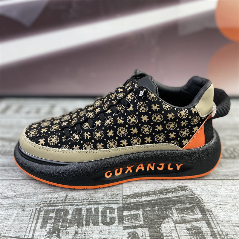 Men's Shoes Thick Sole Slip-on Fleece Printed